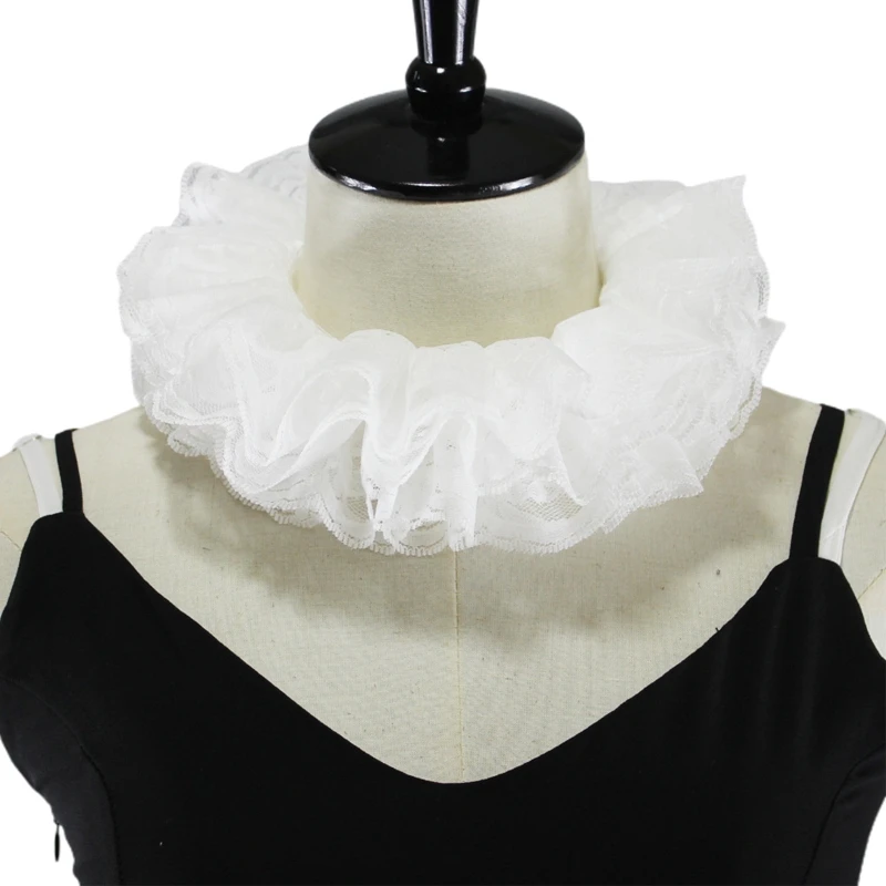 Women Retro Layered Ruffled Lace Fake Collar Renaissance Neck Ruff Tulle Choker XX9D
Women Retro Layered Ruffled Lace Fake Collar Renaissance Neck Ruff Tulle Choker XX9D
