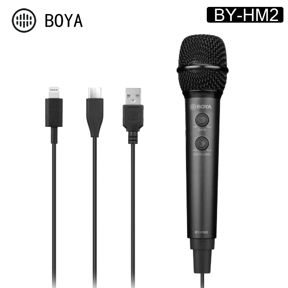 BOYA BY-HM2 Digital Handheld Microphone Gain Control for iPhone Android Type-C Tablet Computer PC USB Digital Condenser Mic
BOYA BY-HM2 Digital Handheld Microphone Gain Control for iPhone Android Type-C Tablet Computer PC USB Digital Condenser Mic