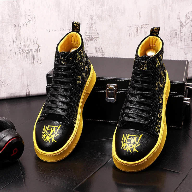 Luxury Designer New Men Rhinestone Text High-Tops Causal Loafers Flat Platform Prom Shoes Male Hip Hop Skateboard Walk Sneakers
Luxury Designer New Men Rhinestone Text High-Tops Causal Loafers Flat Platform Prom Shoes Male Hip Hop Skateboard Walk Sneakers