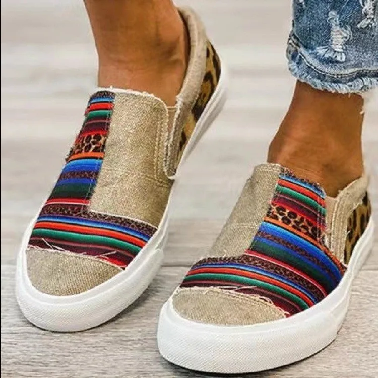 Ladies Canvas Shoes One Pedal New Striped Plaid Round Toe Flat Shoes Outdoor Casual Running Shoes Zapatos De Mujer
Ladies Canvas Shoes One Pedal New Striped Plaid Round Toe Flat Shoes Outdoor Casual Running Shoes Zapatos De Mujer