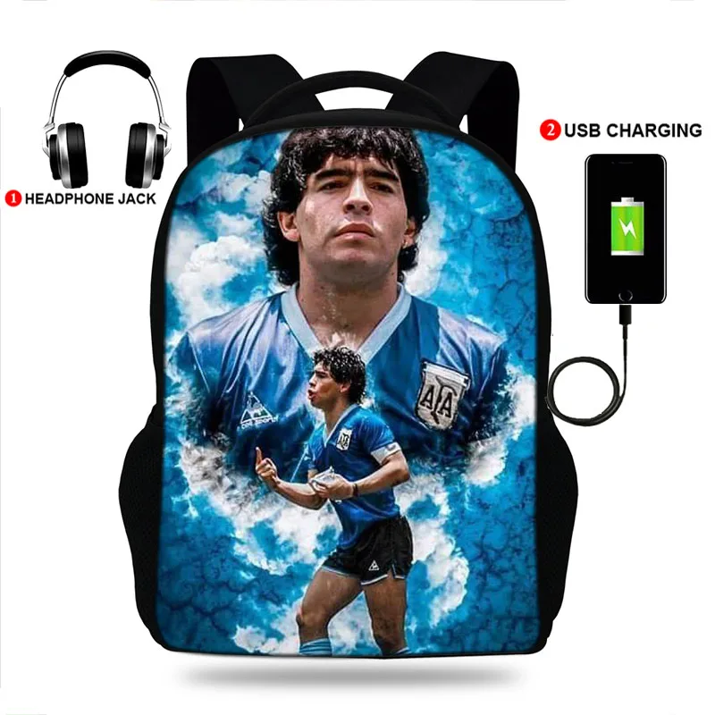 Рюкзак Maradona с принтом для мужчин и женщин, Многофункциональный школьный дорожный ранец для ноутбука с USB-зарядкой для мальчиков и девочек, 10
Рюкзак Maradona с принтом для мужчин и женщин, Многофункциональный школьный дорожный ранец для ноутбука с USB-зарядкой для мальчиков и девочек, 10