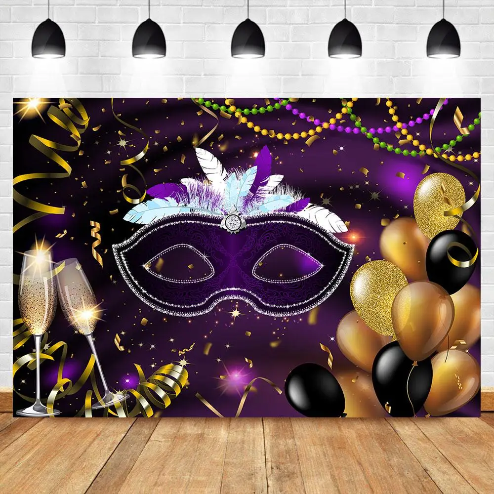 

Nitree Ретро маскарадный фон фиолетовая и серебряная маска фото фон золотые блестящие конфетти фоны