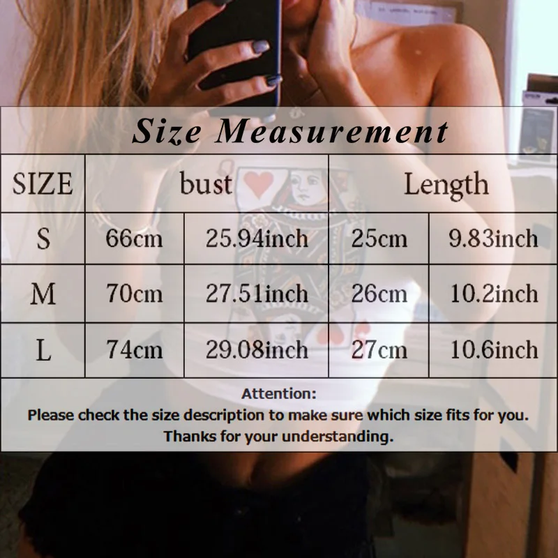 Women's Tube Top Punk Poker Printed Tank Top Creative Print Strapless Busiter Tops Sexy Off Shoulder White Basic Crop Top Vest
Women's Tube Top Punk Poker Printed Tank Top Creative Print Strapless Busiter Tops Sexy Off Shoulder White Basic Crop Top Vest