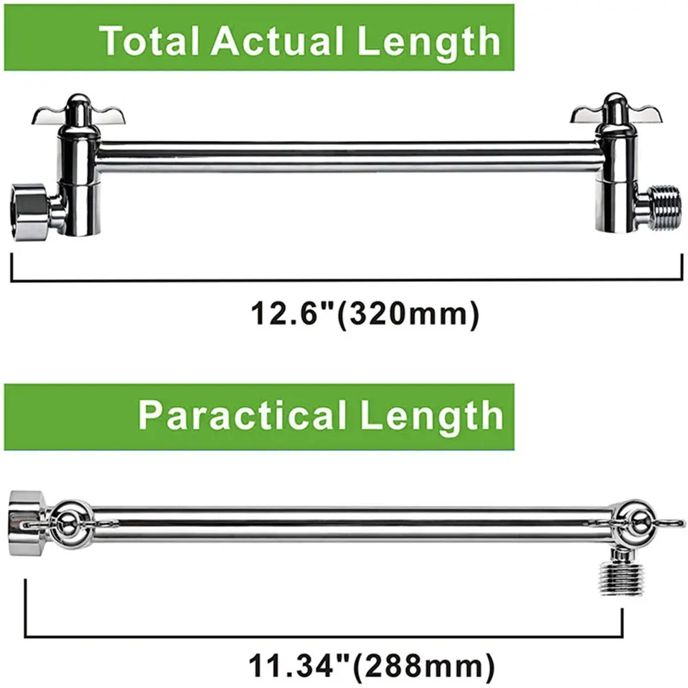 32cm Shower Extension Arm Adjustable Shower Extension Pipe Solid Brass Construction Extender with Flange for Bathroom Sliver 
32cm Shower Extension Arm Adjustable Shower Extension Pipe Solid Brass Construction Extender with Flange for Bathroom Sliver