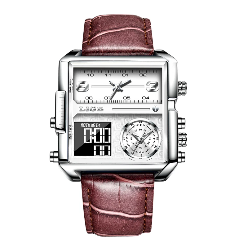 2021 LIGE Brand Men Sports Watches 3 Time Zone Big Man Fashion Military LED Watch Leather Quartz Wristwatches Relogio Masculino
2021 LIGE Brand Men Sports Watches 3 Time Zone Big Man Fashion Military LED Watch Leather Quartz Wristwatches Relogio Masculino