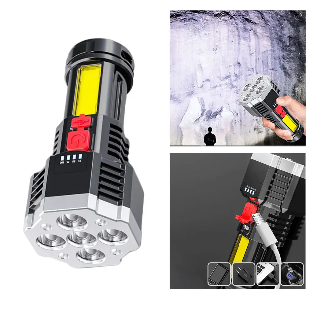 Flashlight 4 Modes USB Rechargeable Handheld Super Bright Torch for Outdoor Emergency Camping Cycling Fishing Accessories
Flashlight 4 Modes USB Rechargeable Handheld Super Bright Torch for Outdoor Emergency Camping Cycling Fishing Accessories