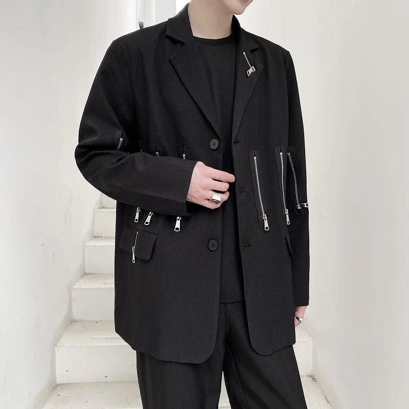 Male Women Couple Fashion Show Suit Coat Outerwear Men Zipper Streetwear Hip Hop Casual Suit Blazers Jacket
Male Women Couple Fashion Show Suit Coat Outerwear Men Zipper Streetwear Hip Hop Casual Suit Blazers Jacket