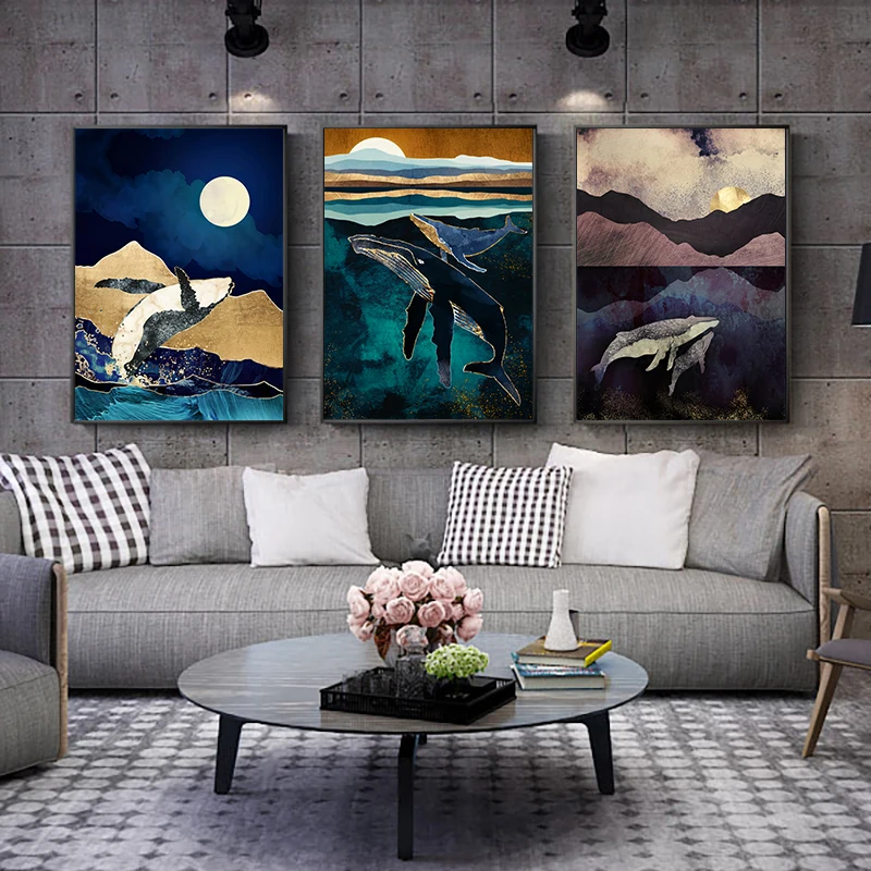 Nordic Canvas Paintings Landscape Golden Leaf Dolphin Whale Scenic Posters and Prints Wall Art Pictures for Living Home Decor
Nordic Canvas Paintings Landscape Golden Leaf Dolphin Whale Scenic Posters and Prints Wall Art Pictures for Living Home Decor