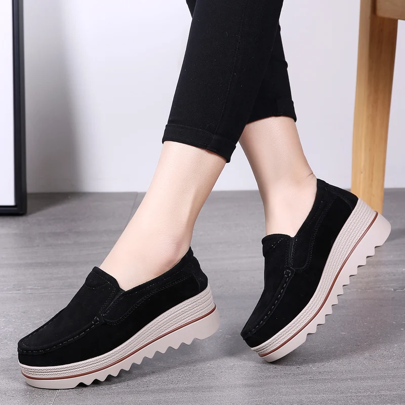 New Spring Autumn Shoes Woman Flat Platform Women's Shoes Cow Suede Leather Flats Thick Sole Women Loafers Moccasins Female Shoe
New Spring Autumn Shoes Woman Flat Platform Women's Shoes Cow Suede Leather Flats Thick Sole Women Loafers Moccasins Female Shoe