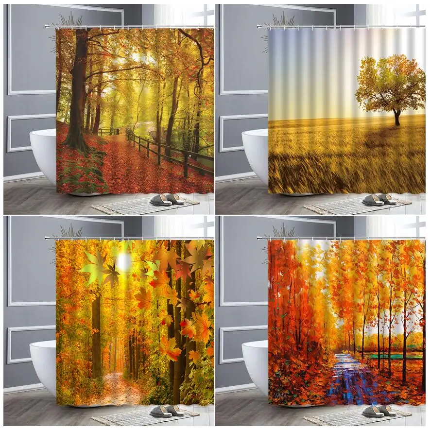Autumn Scenery Shower Curtain Maple Forest Golden Yellow Red Natural Landscape Waterproof Cloth Home Bathroom Decor Curtains Set
Autumn Scenery Shower Curtain Maple Forest Golden Yellow Red Natural Landscape Waterproof Cloth Home Bathroom Decor Curtains Set