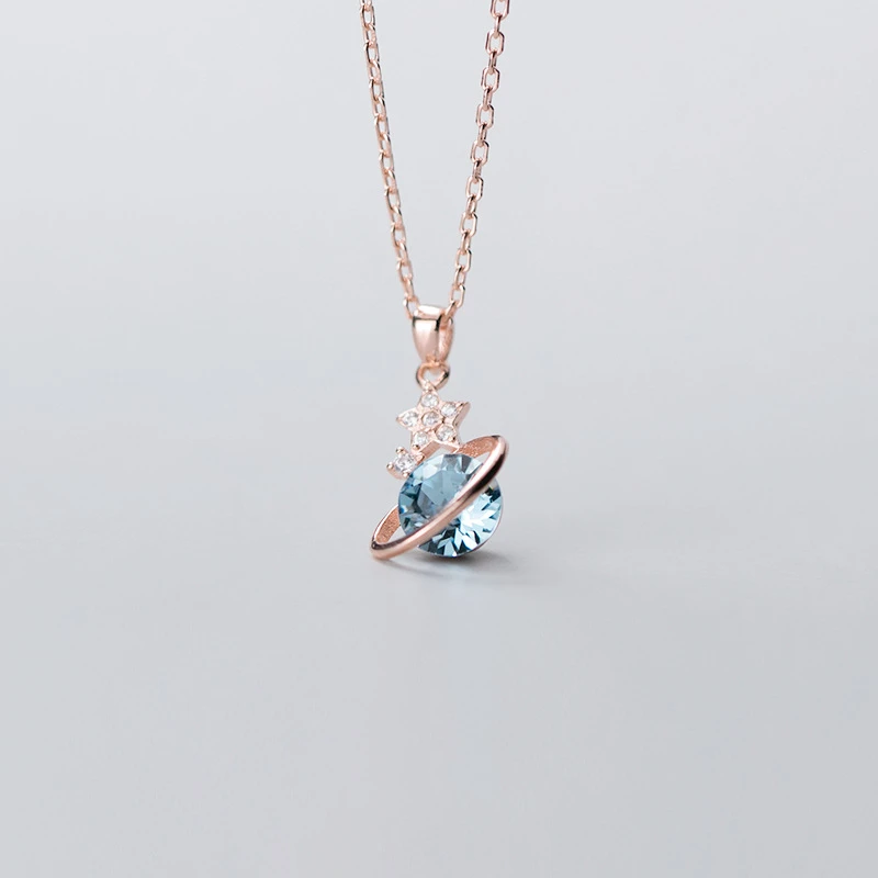 S925 Sterling SilverColor Blue Planet Cubic Zirconia Pendant Necklace For Women Lady Daughter Temperament Jewelry
S925 Sterling SilverColor Blue Planet Cubic Zirconia Pendant Necklace For Women Lady Daughter Temperament Jewelry