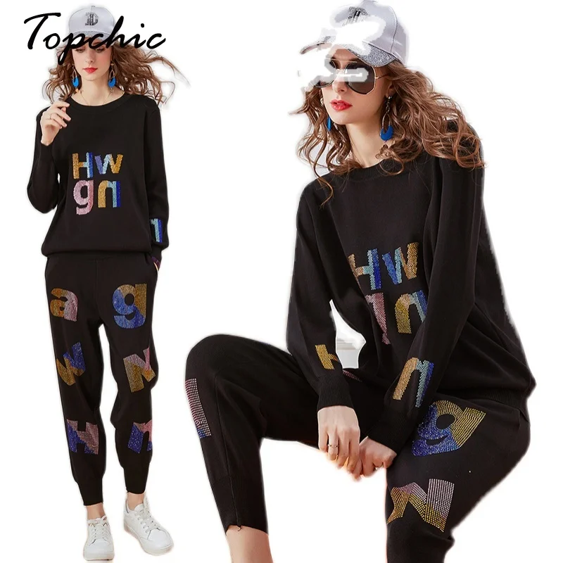 2020 Diamonds 2 Pieces Set Women Knitted Tracksuit Turtleneck Sweater + Pants Pullover Sweater Set Autumn Winter Clothes
2020 Diamonds 2 Pieces Set Women Knitted Tracksuit Turtleneck Sweater + Pants Pullover Sweater Set Autumn Winter Clothes