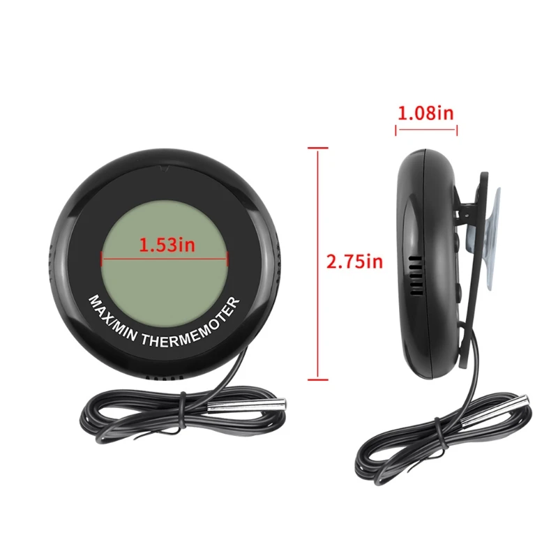 Max Min Record Round Thermometer with Sensor for Aquarium Fish Tank Reptile Box LX0C
Max Min Record Round Thermometer with Sensor for Aquarium Fish Tank Reptile Box LX0C