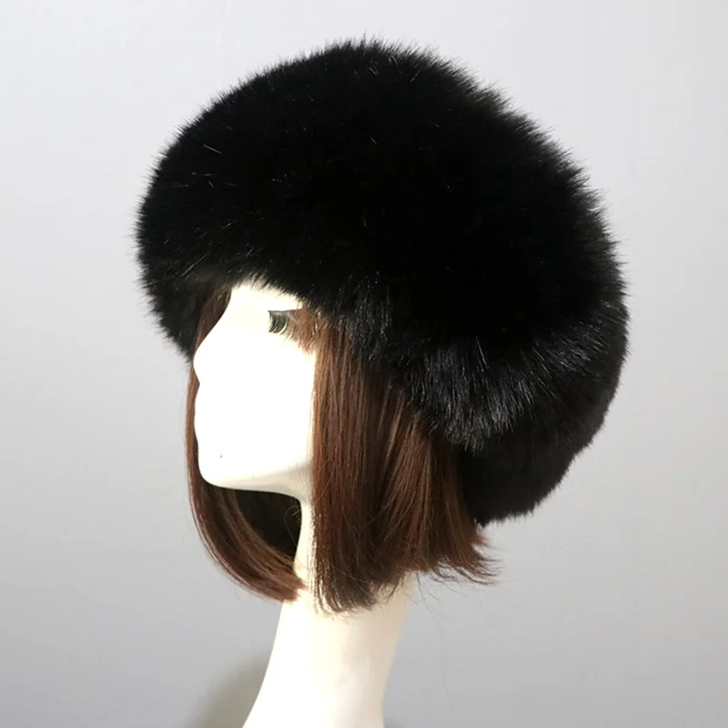 Autumn Winter Women Thick Warm Faux Fur Empty Top Beanies Fashion Wide Fluffy Fake Fur Decoration Headband Russian Ladies Hats
Autumn Winter Women Thick Warm Faux Fur Empty Top Beanies Fashion Wide Fluffy Fake Fur Decoration Headband Russian Ladies Hats