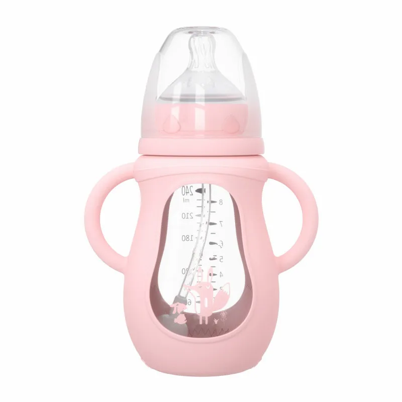 Lovely Feeding Bottles for Baby Portable Handle Silicone Feeding Bottle Baby Bottles Newborn Set Anti-colic
Lovely Feeding Bottles for Baby Portable Handle Silicone Feeding Bottle Baby Bottles Newborn Set Anti-colic