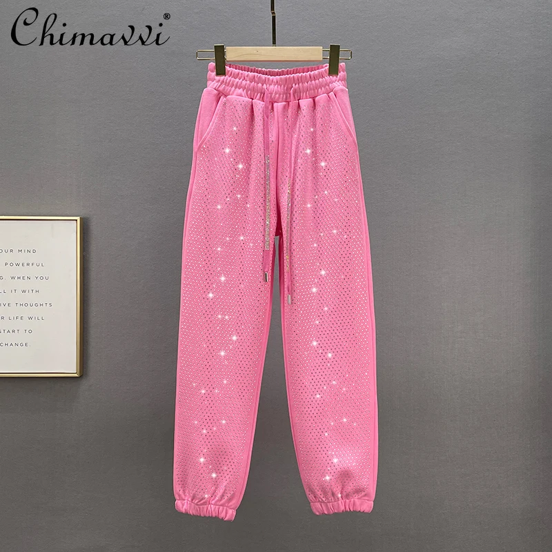European Style Sweatpants for Women 2022 Spring New High Waist Loose Slimming Exquisite Rhinestone Casual Harem Sports Pants
European Style Sweatpants for Women 2022 Spring New High Waist Loose Slimming Exquisite Rhinestone Casual Harem Sports Pants