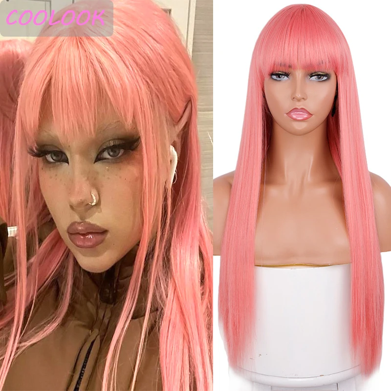 Silky Straight Pink Wigs for Black Women Synthetic Light Pink Wigs with Bangs Heat Resistant Fake Hair Lolita Wig Peruca Cosplay
Silky Straight Pink Wigs for Black Women Synthetic Light Pink Wigs with Bangs Heat Resistant Fake Hair Lolita Wig Peruca Cosplay