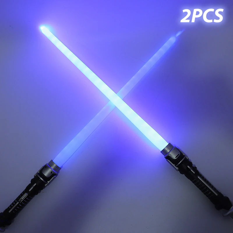 

2pcs New Telescopic Lightsaber Toys Flashing Sword Cosplay Luminous Music Star Laser Toy Swords Kids Toy Boys Gifts