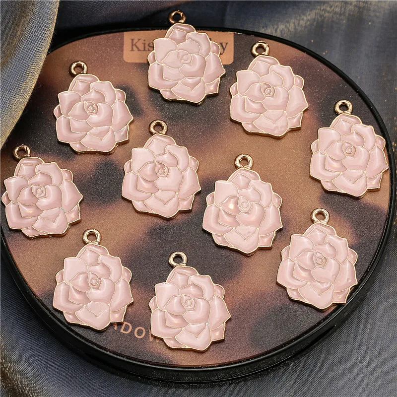 10pcs/lot Enamel Rose Flowers Charms Pendant DIY Neckalce Earring Bracelet For Jewelry Making Accessories
10pcs/lot Enamel Rose Flowers Charms Pendant DIY Neckalce Earring Bracelet For Jewelry Making Accessories