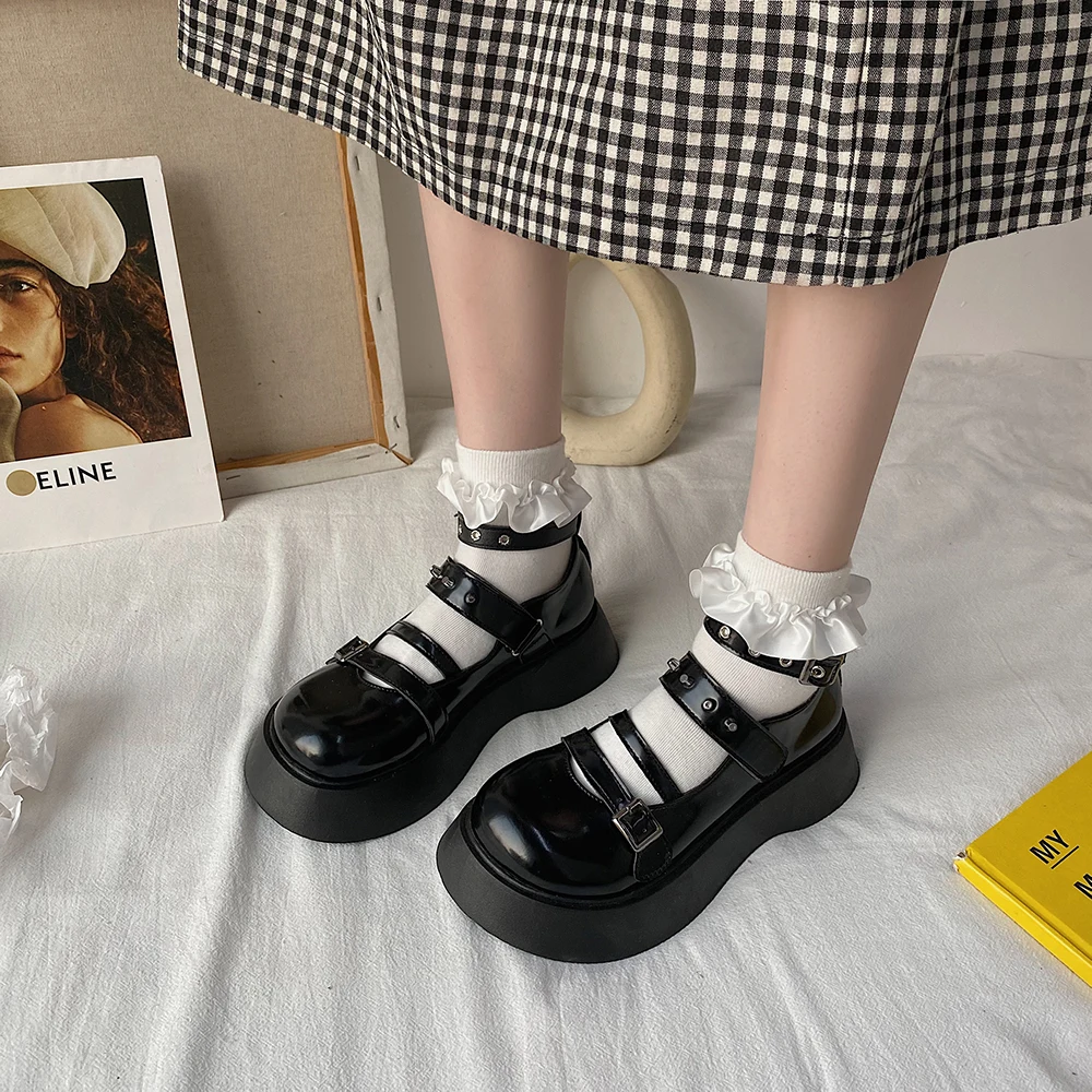 Flats Platform Shoe Woman Mary Janes 2021 Spring British Style Solid Vintage Buckle Strap Leather Flats Round Toe Single Shoes
Flats Platform Shoe Woman Mary Janes 2021 Spring British Style Solid Vintage Buckle Strap Leather Flats Round Toe Single Shoes