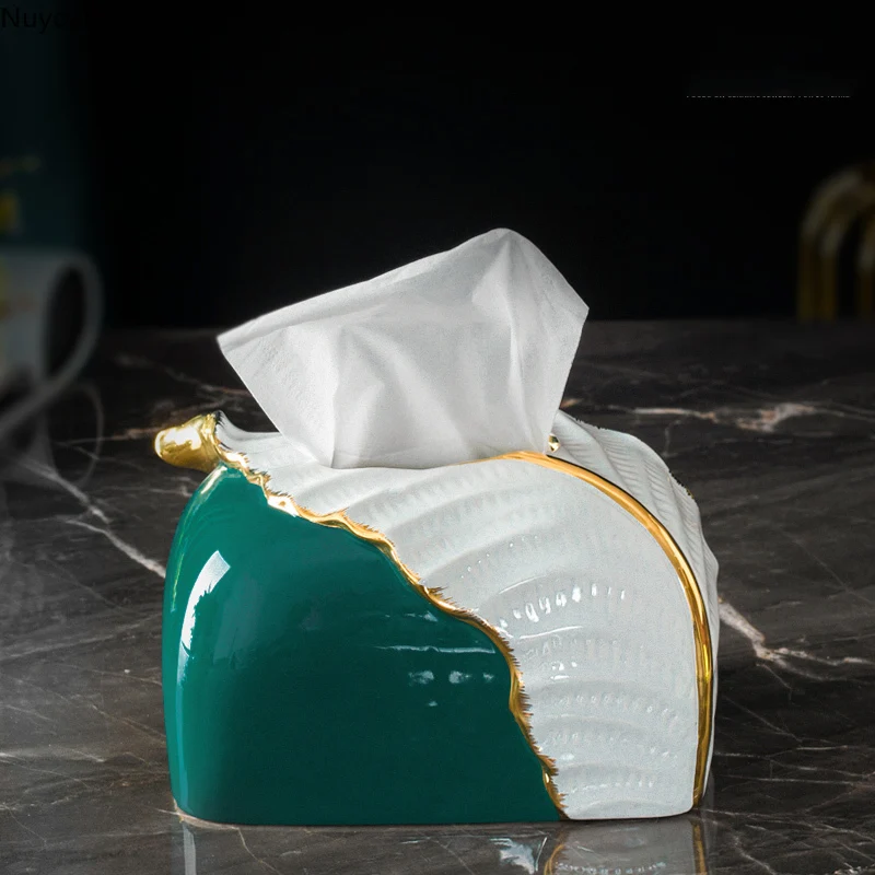 Home Light Luxury Ceramic Tissue Box Ornaments Nordic Three-dimensional Green Gold Storage Box Creative Bathroom Decoration
Home Light Luxury Ceramic Tissue Box Ornaments Nordic Three-dimensional Green Gold Storage Box Creative Bathroom Decoration