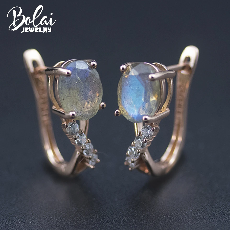 Bolai 100% Natural Labradorite Clasp Earrings Solid 925 Sterling Silver Oval 9*7mm Gemstone Fine Jewelry for Women Unique Gift
Bolai 100% Natural Labradorite Clasp Earrings Solid 925 Sterling Silver Oval 9*7mm Gemstone Fine Jewelry for Women Unique Gift