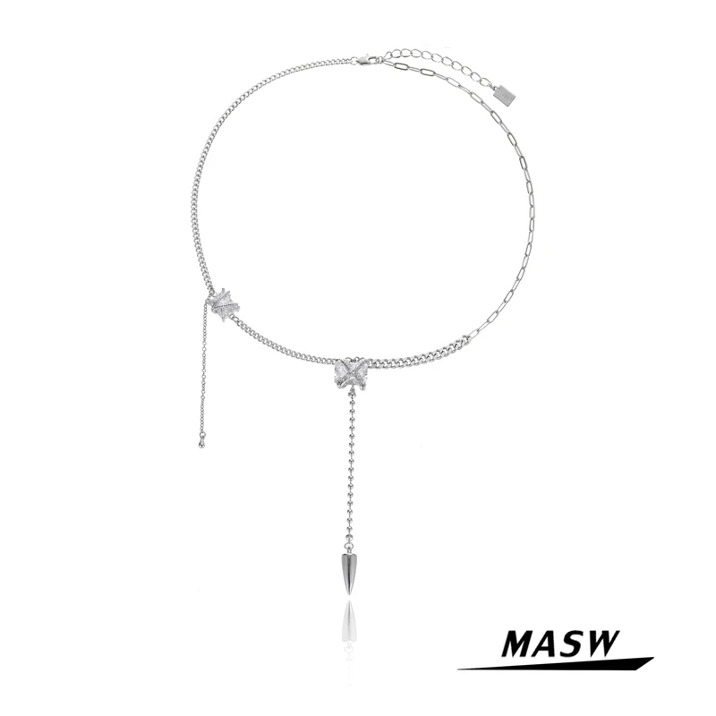 MASW Fashion Jewelry Necklace Original Design Silvery Plating Metal Chain High Quality AAA Zircon Pendant Necklace For Women
MASW Fashion Jewelry Necklace Original Design Silvery Plating Metal Chain High Quality AAA Zircon Pendant Necklace For Women