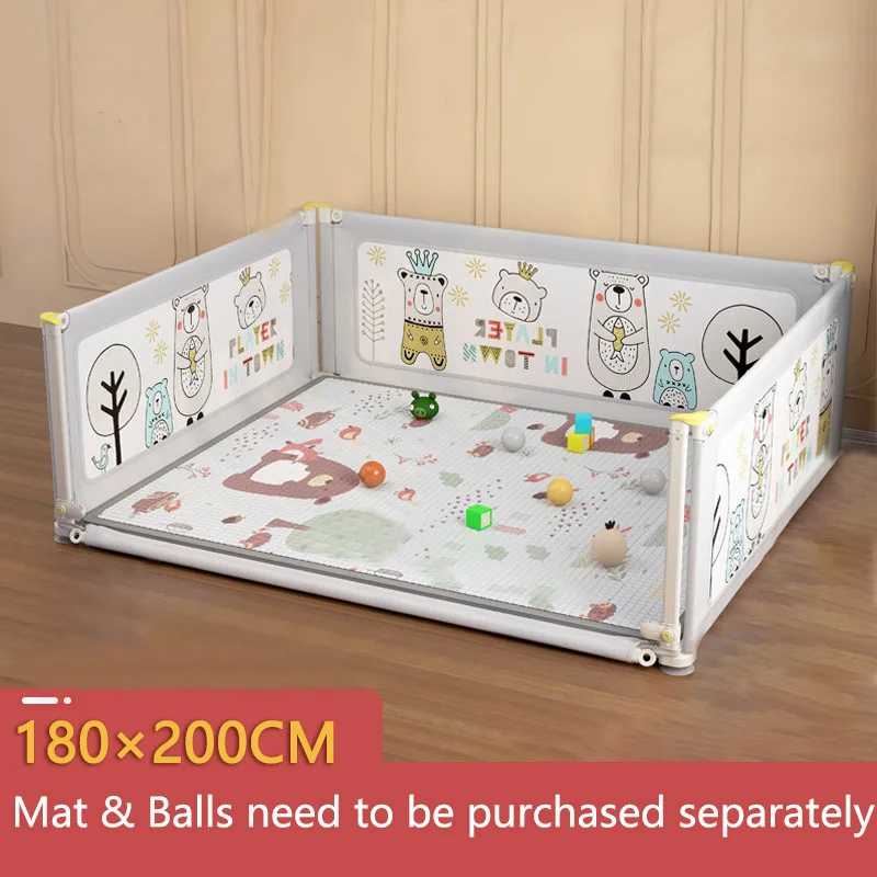 

IMBABY Baby Playpen for Children Multifunction Liftable Bed Kids Safety Rail Guardrail Fence Anti-Collision Playpen Without Mat