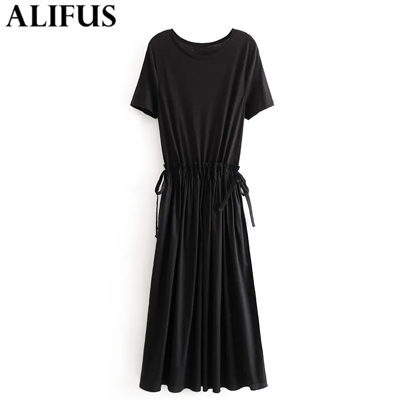 Fashion Za Women's dress 2020 Solid Elastic Waist Chic O Collar Short Sleeve Casual Loose Dresses Female Ladies Vestidos
Fashion Za Women's dress 2020 Solid Elastic Waist Chic O Collar Short Sleeve Casual Loose Dresses Female Ladies Vestidos
