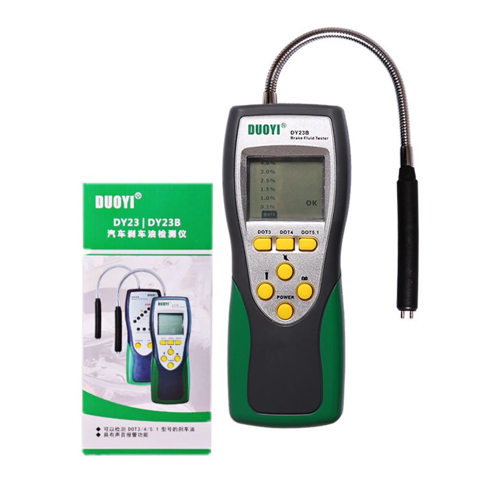 DY23B Car Brake Fluid Tester Oil Inspection Goose Neck Detector Sound And Light Double Alarm For DOT3 DOT4 DOT5
DY23B Car Brake Fluid Tester Oil Inspection Goose Neck Detector Sound And Light Double Alarm For DOT3 DOT4 DOT5