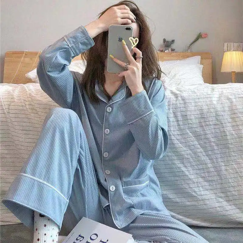 100% Cotton Women Pajamas Sets Sleepwear Women's Pijamas Suit Loose Home Clothes Long Sleeve Pyjama Femme
100% Cotton Women Pajamas Sets Sleepwear Women's Pijamas Suit Loose Home Clothes Long Sleeve Pyjama Femme