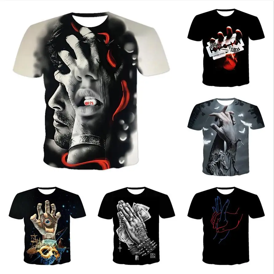 2021 Summer Men's New 3D Print Punk Style Go Palm T-Shirts Men Tops Hip Hop Punisher Polyester Harajuku Funko Free
2021 Summer Men's New 3D Print Punk Style Go Palm T-Shirts Men Tops Hip Hop Punisher Polyester Harajuku Funko Free