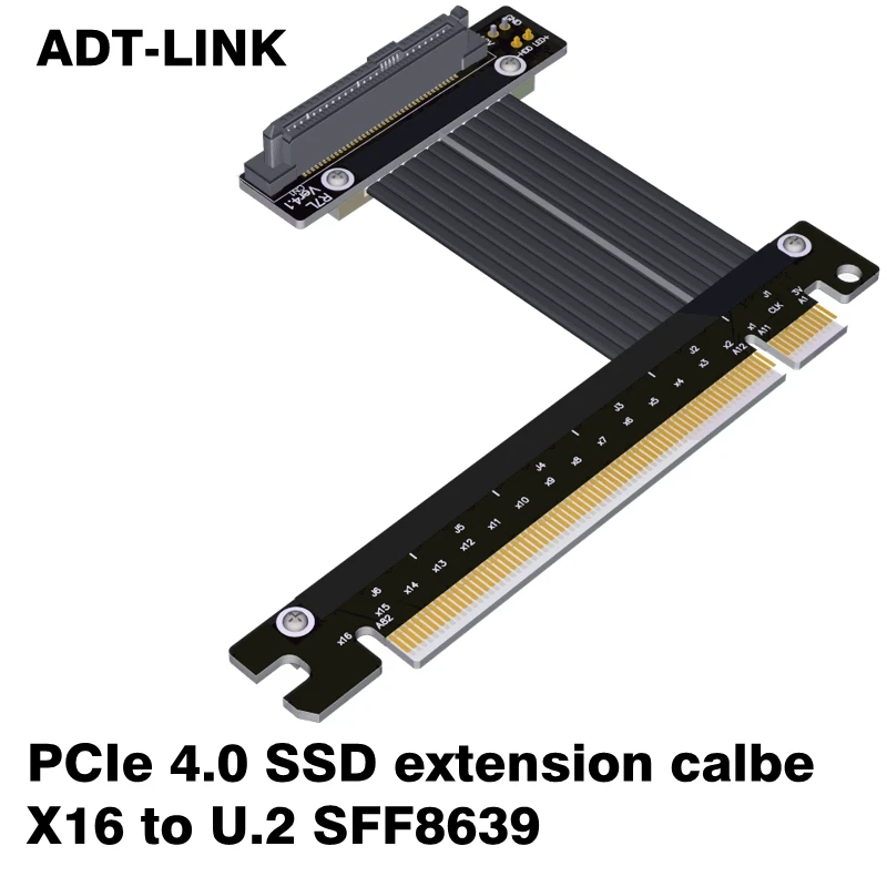 PCI-E 4.0 ADT-Link U.2 Interface U2 To PCI-E 4.0 X16 SFF-8639 NVME Pcie Extension Data Transfer Cable
PCI-E 4.0 ADT-Link U.2 Interface U2 To PCI-E 4.0 X16 SFF-8639 NVME Pcie Extension Data Transfer Cable