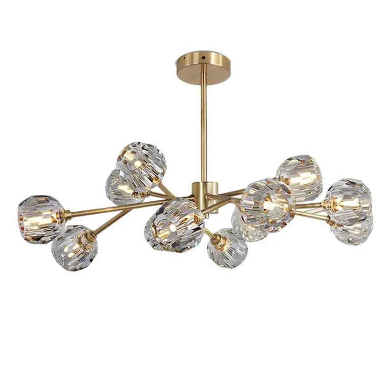 Modern Crystal Copper Chandelier Lighting Golden Lustre Molecular Living Dining Room Ceiling Hanging Lamp Home Fixture
Modern Crystal Copper Chandelier Lighting Golden Lustre Molecular Living Dining Room Ceiling Hanging Lamp Home Fixture