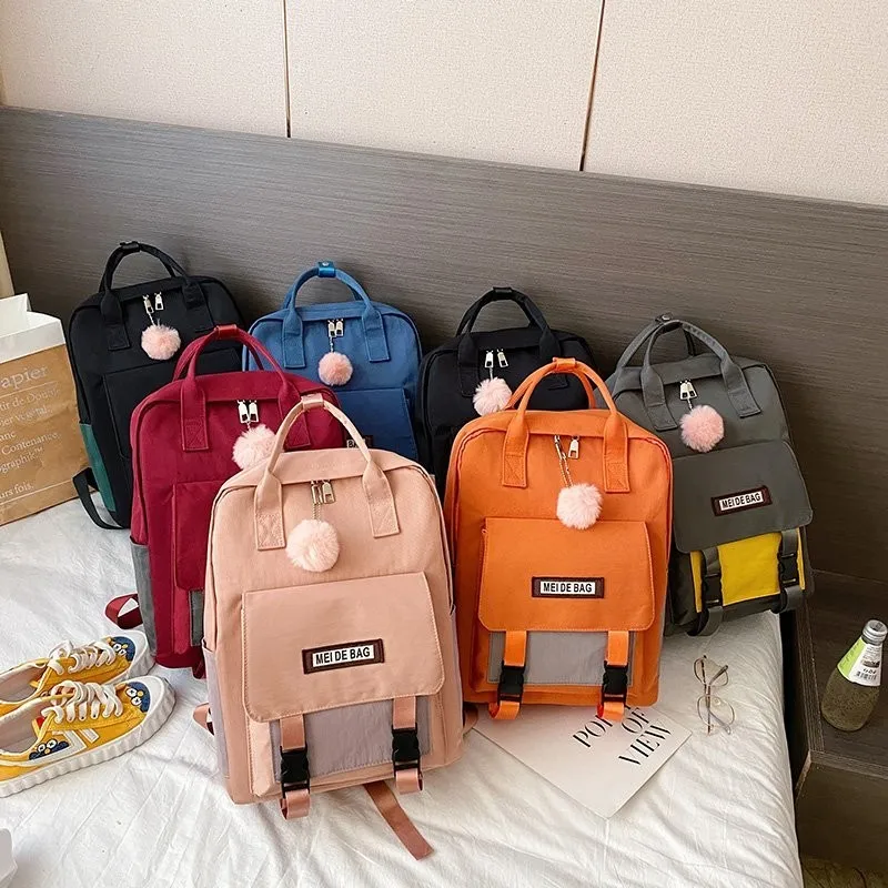 

Модный женский рюкзак контрастных цветов, портативные школьные ранцы для ноутбука для девочек-подростков, большой школьный ранец
