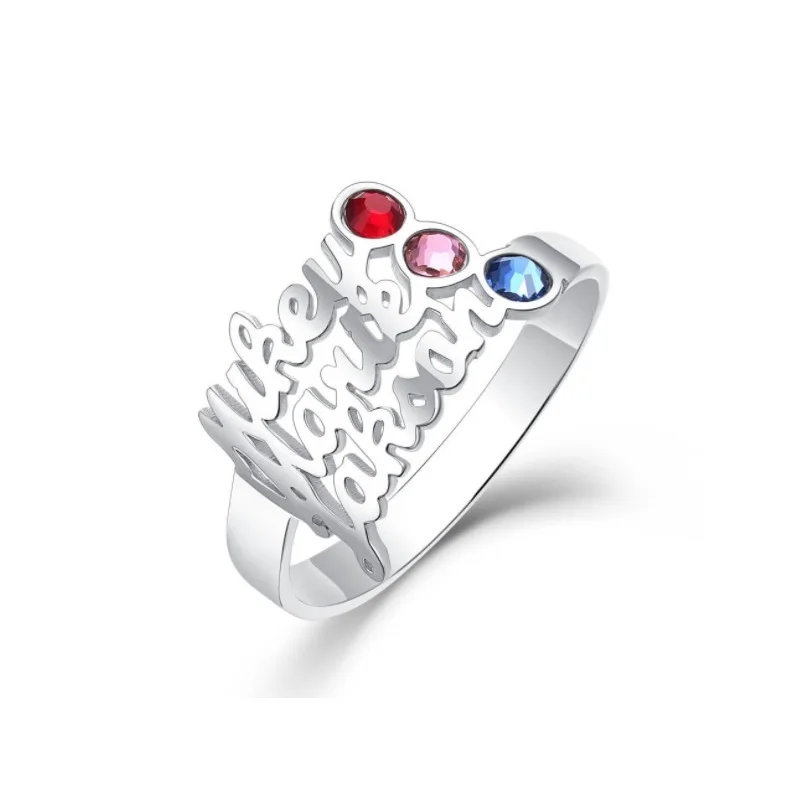 Customized Heart Birthstones Wedding Ring Personalized Colorful Name Rings DIY Engraved Name Copper Women Ring Birthday's Gift 
Customized Heart Birthstones Wedding Ring Personalized Colorful Name Rings DIY Engraved Name Copper Women Ring Birthday's Gift