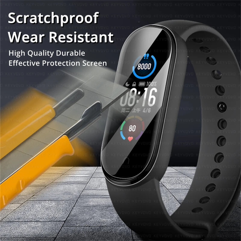 9D Protective Glass for Xiaomi Mi Band 6 5 4 Screen Protector Miband Smart Watchband band5 Soft Film 1/2/3/5PCS | Электроника