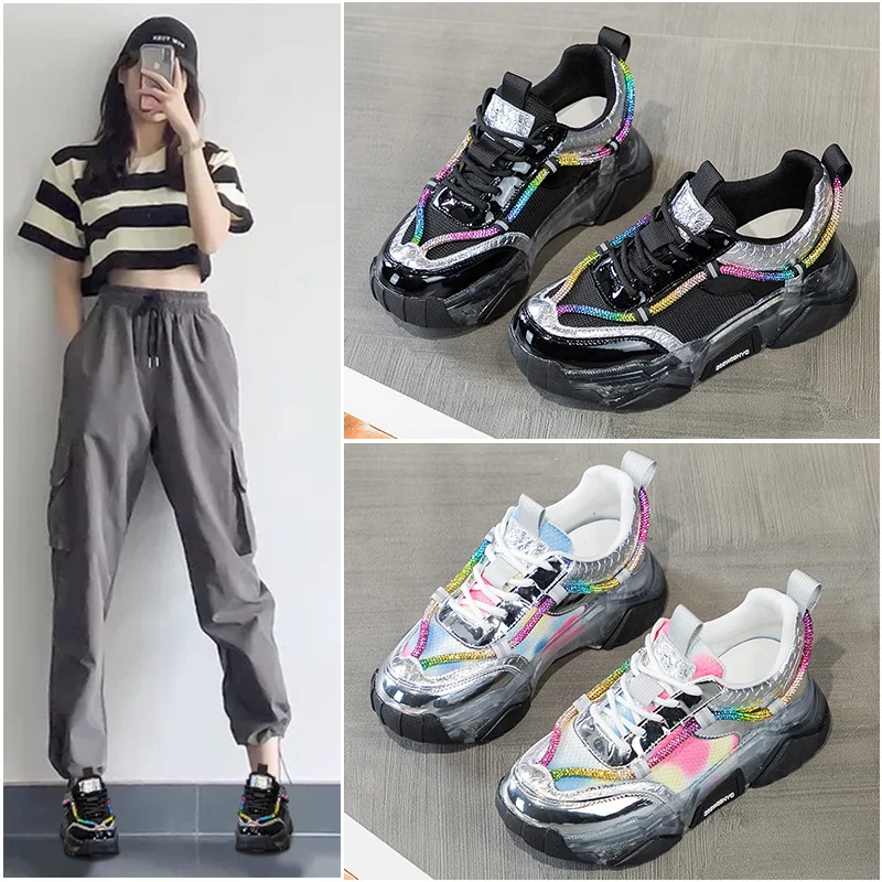 Women's Chunky Sneakers Cool Woman Shoes Casual Shoes Dad Soles Platform Mesh Breathable Ladies Colorful Vulcanize Footwear
Women's Chunky Sneakers Cool Woman Shoes Casual Shoes Dad Soles Platform Mesh Breathable Ladies Colorful Vulcanize Footwear