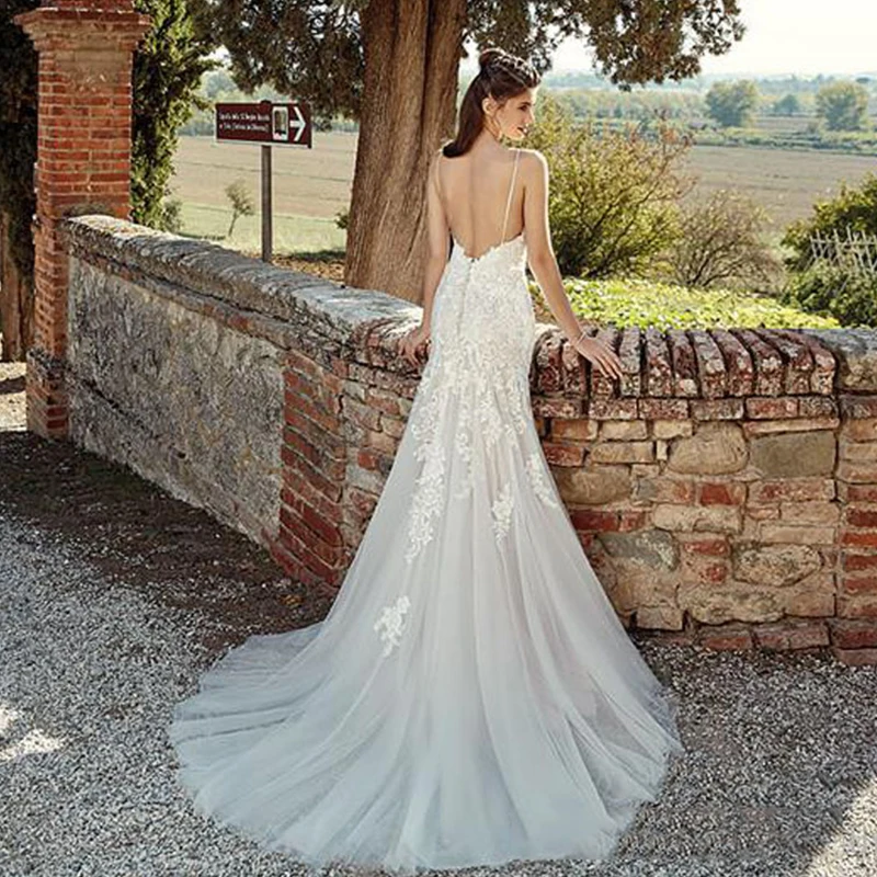 MNGRL Simple V-neck Sleeveless Mermaid 3D Flower Bridal Dresses White Lace Tail Wedding Gown Backless Wedding Dress
MNGRL Simple V-neck Sleeveless Mermaid 3D Flower Bridal Dresses White Lace Tail Wedding Gown Backless Wedding Dress