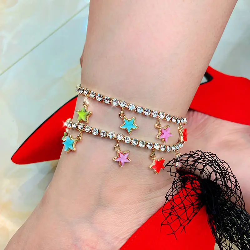 2020 New Cute Multicolor Stars Anklets Bracelets For Women Fashion Bling Rhinestone Anklets Boho Summer Beach Foot Jewelry
2020 New Cute Multicolor Stars Anklets Bracelets For Women Fashion Bling Rhinestone Anklets Boho Summer Beach Foot Jewelry