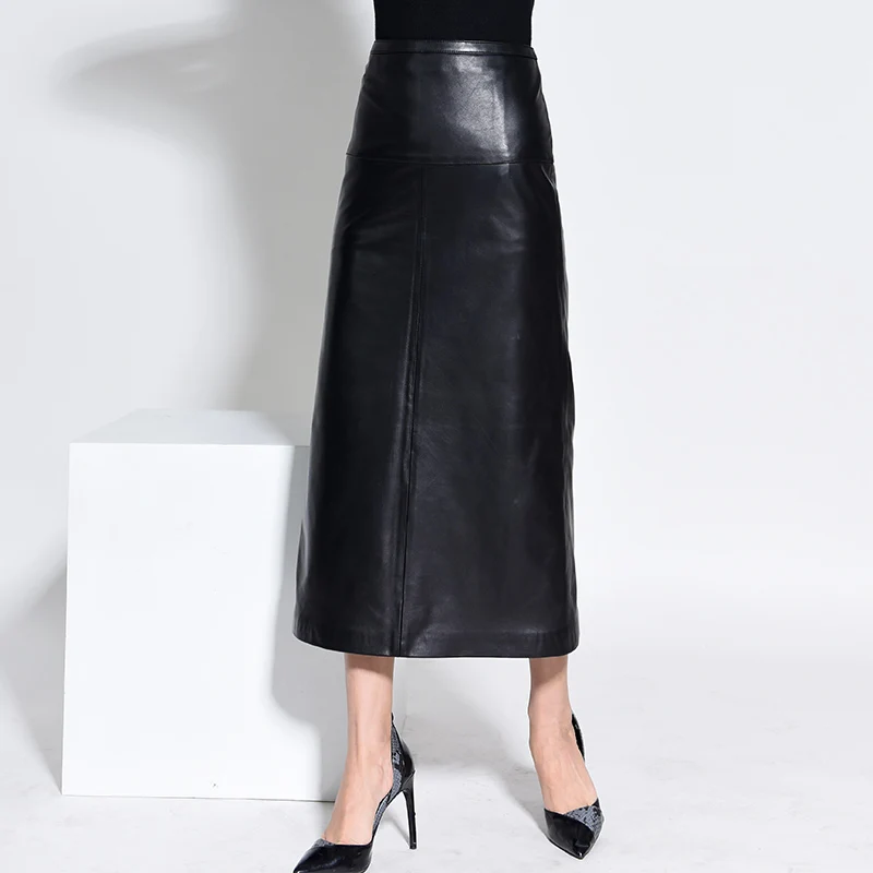 Korean Style Womens New Genuine Leather High Waist Elegant Skirt Office Lady Fashion Split Sheepskin Ankle Length Casual Skirt
Korean Style Womens New Genuine Leather High Waist Elegant Skirt Office Lady Fashion Split Sheepskin Ankle Length Casual Skirt