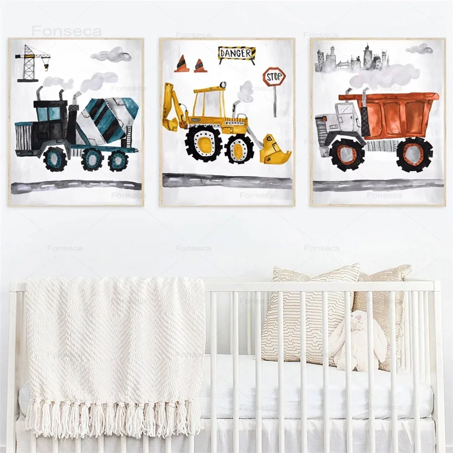 Construction Vehicle Poster Nordic Canvas Painting Boy Dump Truck Excavator On The Wall Art Print Picture for Kids Room Decor
Construction Vehicle Poster Nordic Canvas Painting Boy Dump Truck Excavator On The Wall Art Print Picture for Kids Room Decor