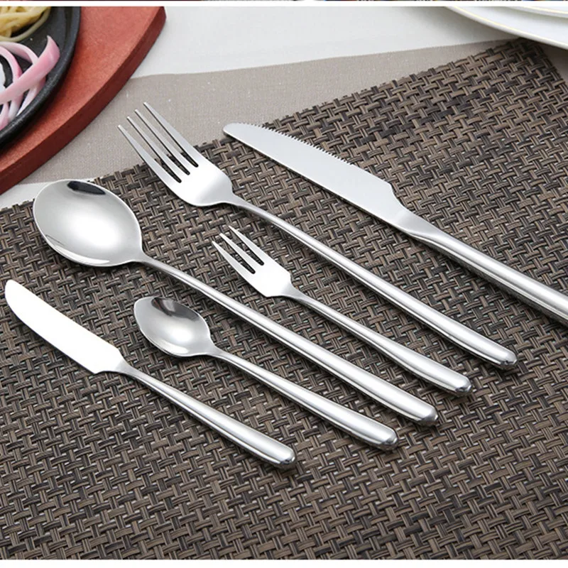 6pcs Tableware Knives Dinner Forks Table Spoon Teaspoon Hollow Handle Dinnerware Luxury Cutlery Set Western Restaurant - купить по