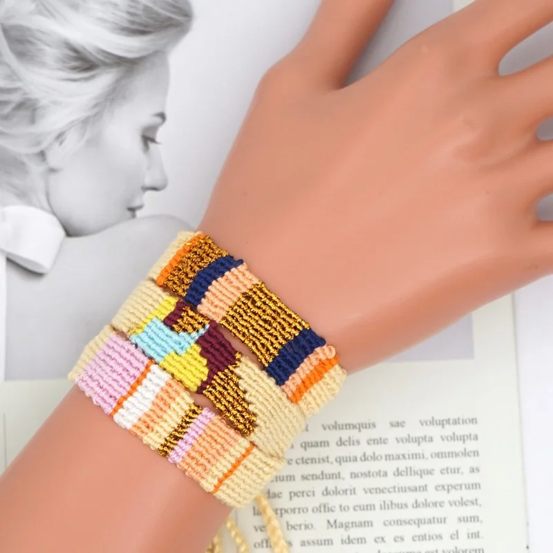 Boho Bracelet Multicolor Ethnic Hand Rope Hand Woven Hemp Cotton Lovers Bracelets for Women Charm Pulseras Friendship Jewelry
Boho Bracelet Multicolor Ethnic Hand Rope Hand Woven Hemp Cotton Lovers Bracelets for Women Charm Pulseras Friendship Jewelry