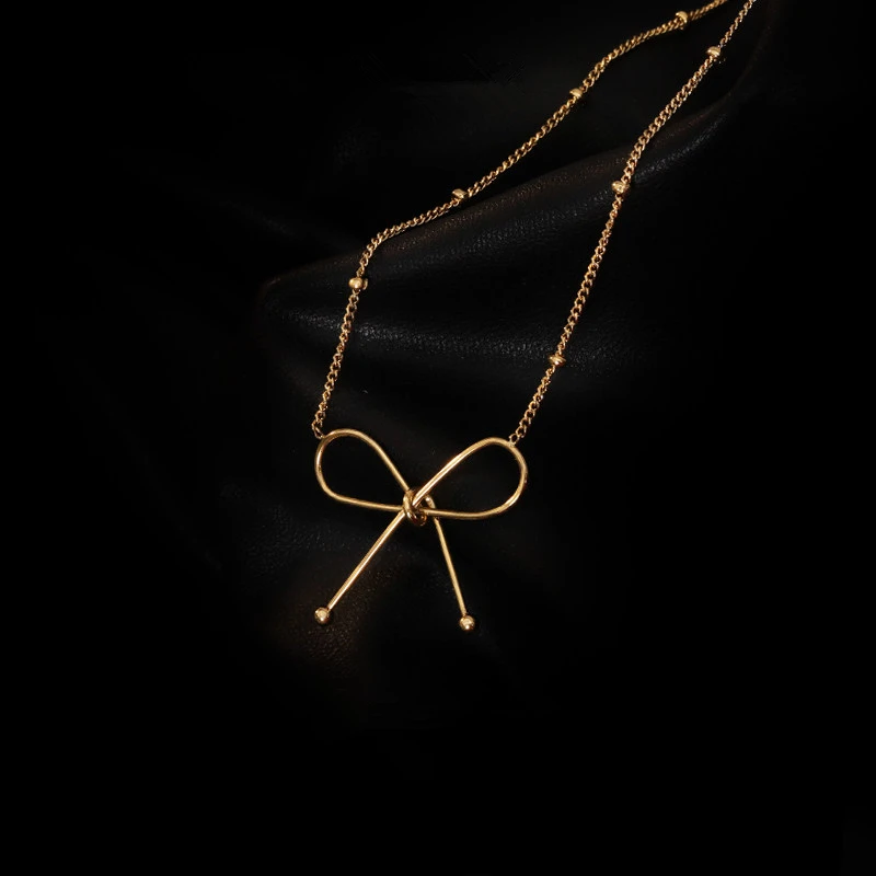 TOSOKO Stainless Steel Jewelry Bow Simple Style Necklace Small Gold Bead Chain Women's Sweet Clavicle Chain BSP549
TOSOKO Stainless Steel Jewelry Bow Simple Style Necklace Small Gold Bead Chain Women's Sweet Clavicle Chain BSP549