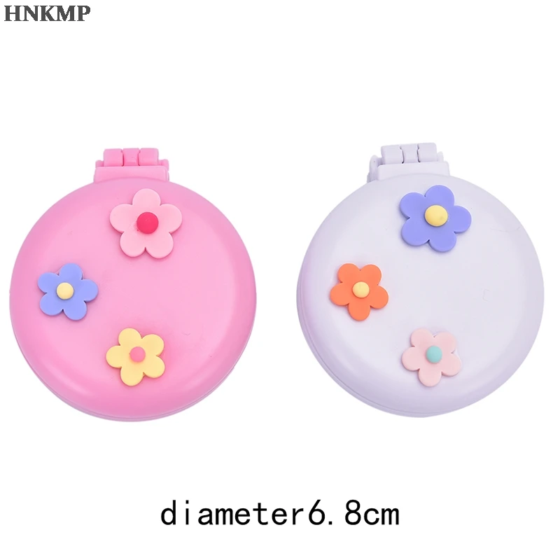 Cartoon Girl Portable Flower Comb Air Cushion Comb With Makeup Mirror Folding Comb