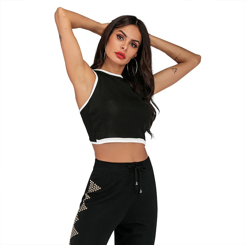 New Round Neck Sleeveless Tank Tops Women Sexy Cross Short Cropped Black Vest
New Round Neck Sleeveless Tank Tops Women Sexy Cross Short Cropped Black Vest