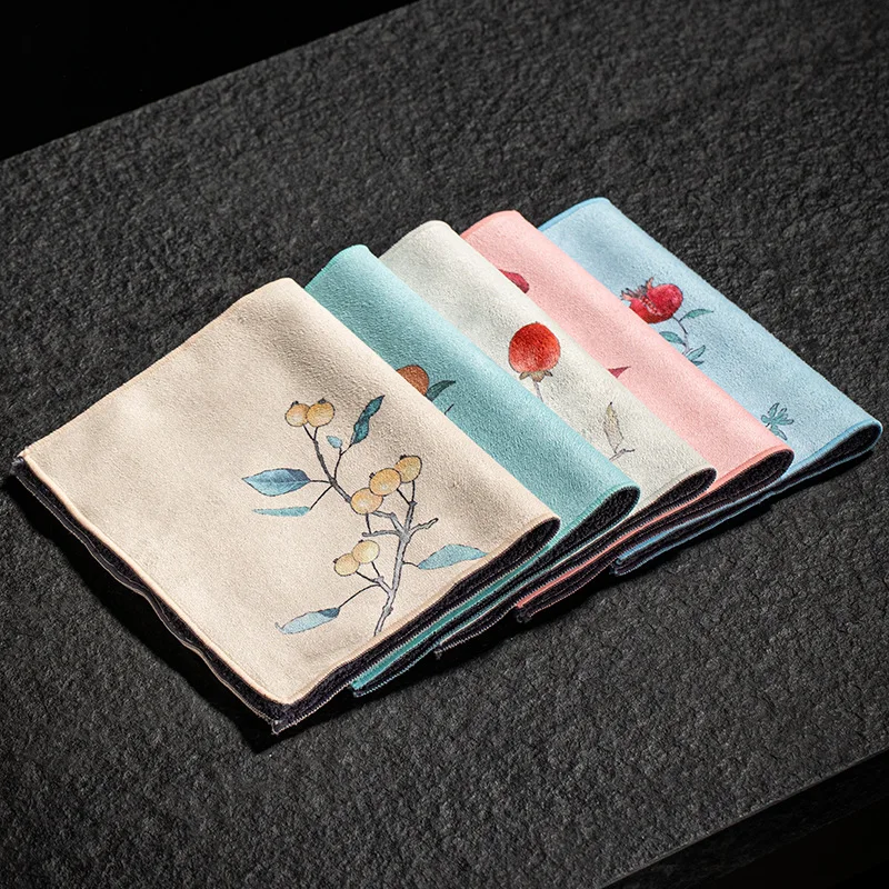 

Плотное китайское замшевое чайное полотенце, окрашенное полотенце, мягкое домашнее кухонное утолщенное, ткань для чистки стола пылесос