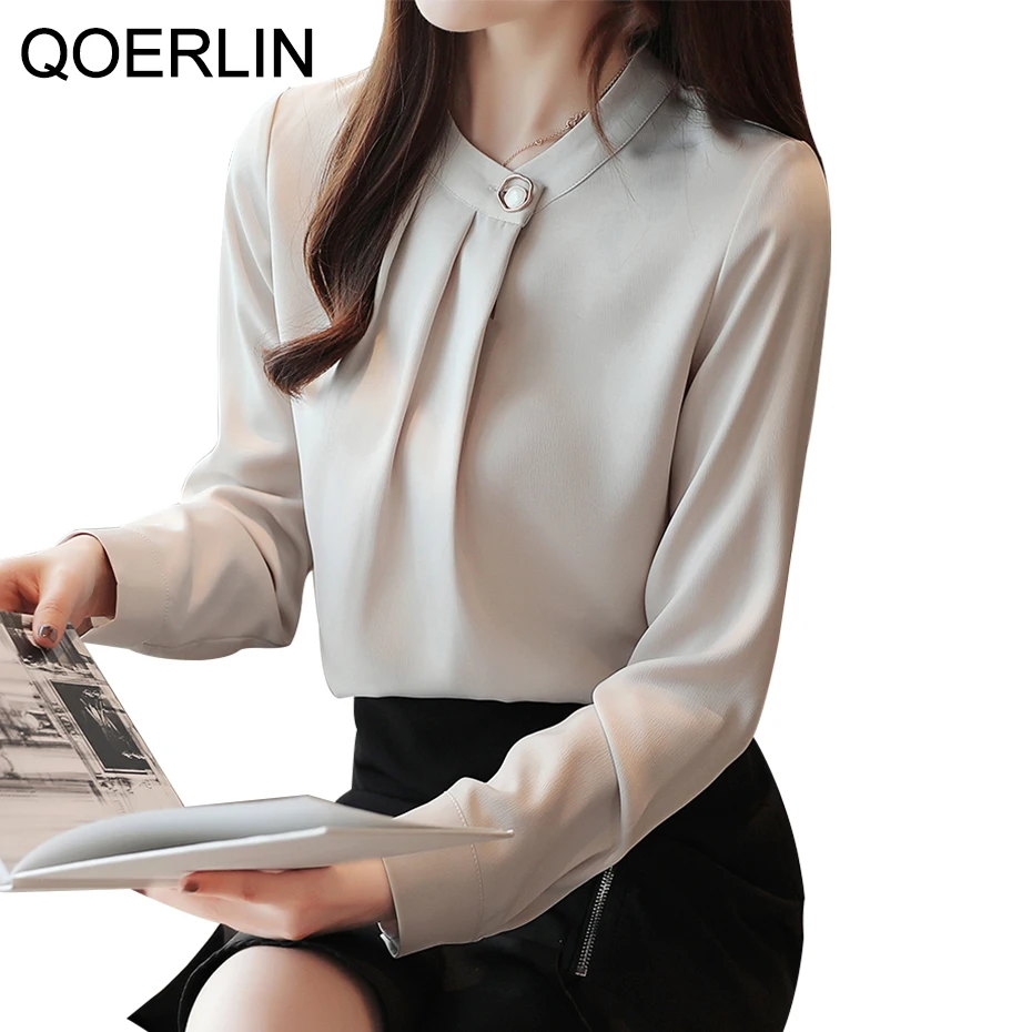 Elegant OL Workwear Blouse Shirt Women Plain Korean Long Sleeve Satin Top Female 2020 New Autumn White Chiffon Shirt Plus Size
Elegant OL Workwear Blouse Shirt Women Plain Korean Long Sleeve Satin Top Female 2020 New Autumn White Chiffon Shirt Plus Size