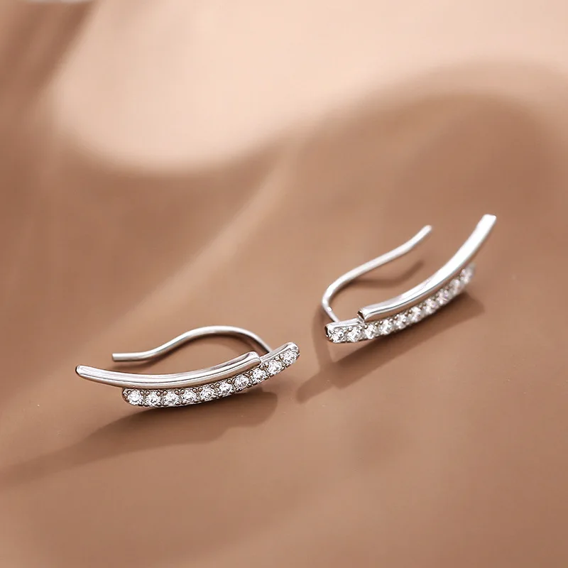 925 Sterling Silver Double Row Stud Earrings For Women Geometric Zircon Minimalist Party Jewelry eh998
925 Sterling Silver Double Row Stud Earrings For Women Geometric Zircon Minimalist Party Jewelry eh998